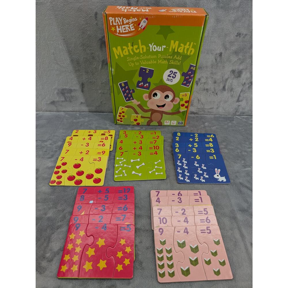 Match your math puzzles - 25 Complete sets educational learning tool